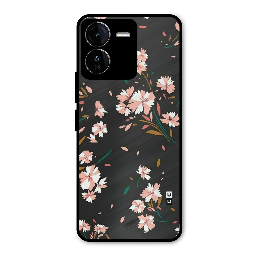 Floral Petals Peach Metal Back Case for iQOO Z9