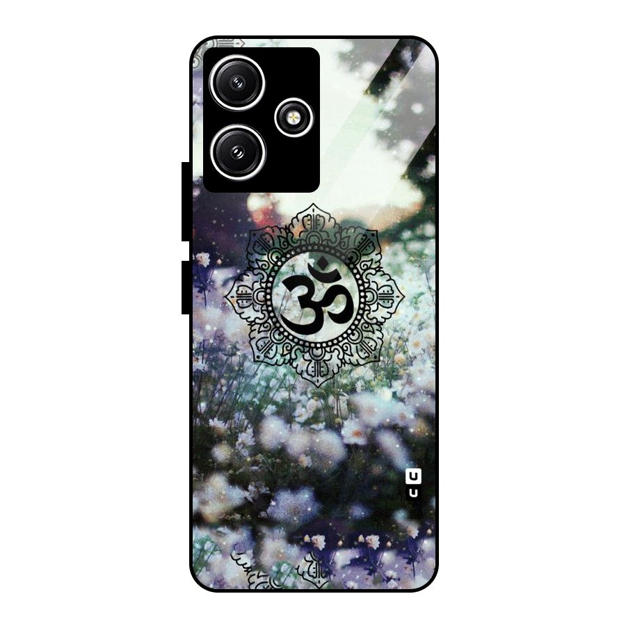 Floral Pray Glass Back Case for Redmi 12 5G