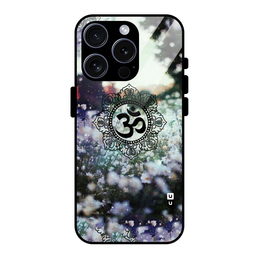 Floral Pray Glass Back Case for iPhone 15 Pro