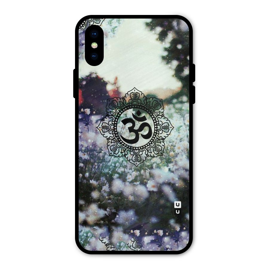 Floral Pray Metal Back Case for iPhone X