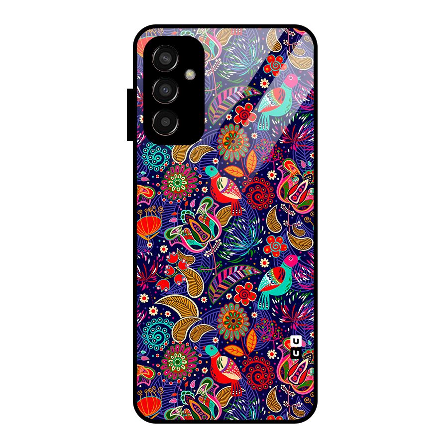Floral Seamless Pattern Spring Flowers Glass Back Case for Galaxy F13