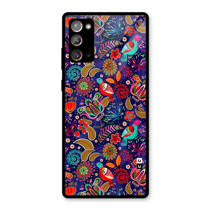 Floral Seamless Pattern Spring Flowers Glass Back Case for Galaxy Note 20