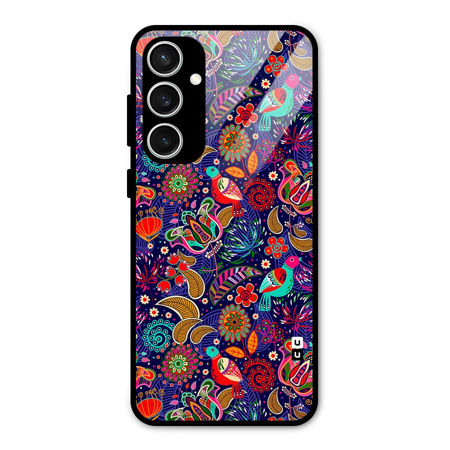 Floral Seamless Pattern Spring Flowers Glass Back Case for Galaxy S23 FE