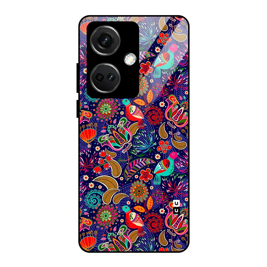 Floral Seamless Pattern Spring Flowers Glass Back Case for OnePlus Nord CE 3 5G