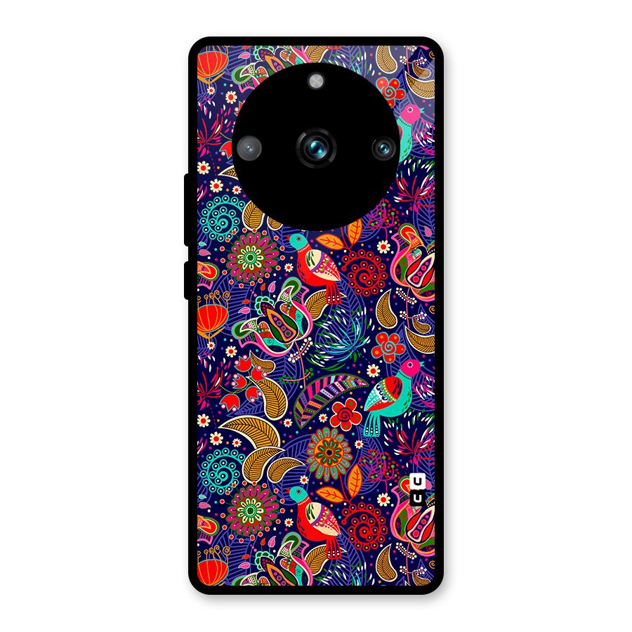 Floral Seamless Pattern Spring Flowers Glass Back Case for Realme 11 Pro Plus