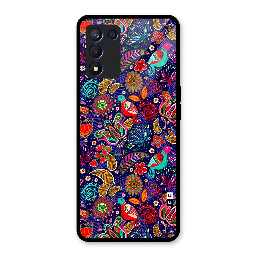 Floral Seamless Pattern Spring Flowers Glass Back Case for Realme 9 5G Speed