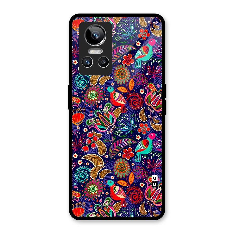 Floral Seamless Pattern Spring Flowers Glass Back Case for Realme GT Neo 3