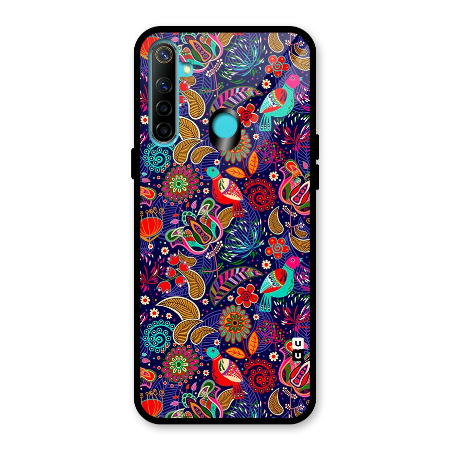 Floral Seamless Pattern Spring Flowers Glass Back Case for Realme Narzo 10
