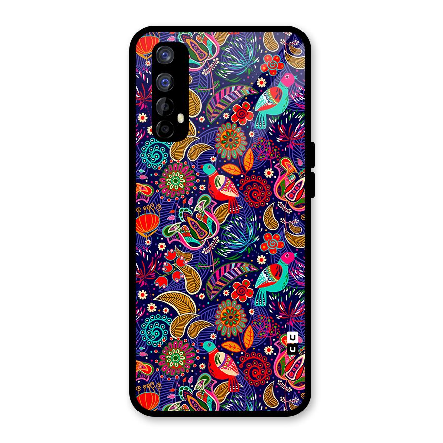 Floral Seamless Pattern Spring Flowers Glass Back Case for Realme Narzo 20 Pro