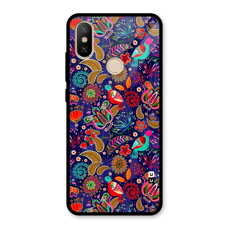 Floral Seamless Pattern Spring Flowers Glass Back Case for Redmi A2