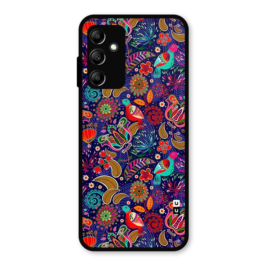 Floral Seamless Pattern Spring Flowers Metal Back Case for Galaxy A14 5G