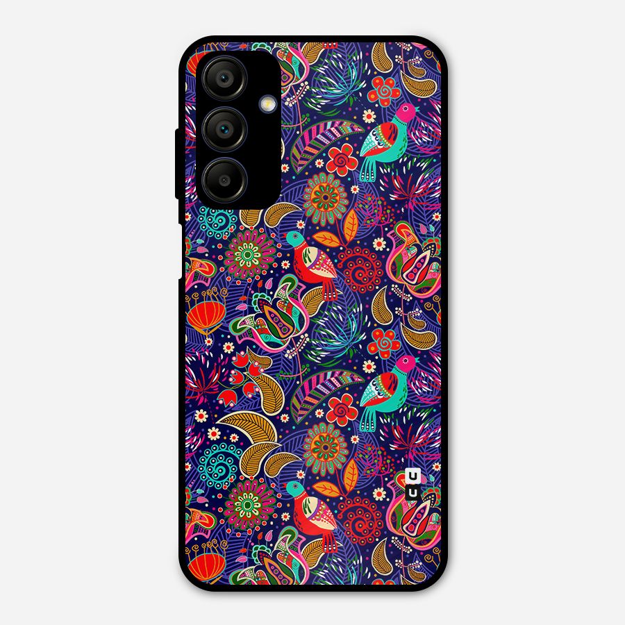 Floral Seamless Pattern Spring Flowers Metal Back Case for Galaxy A15 5G
