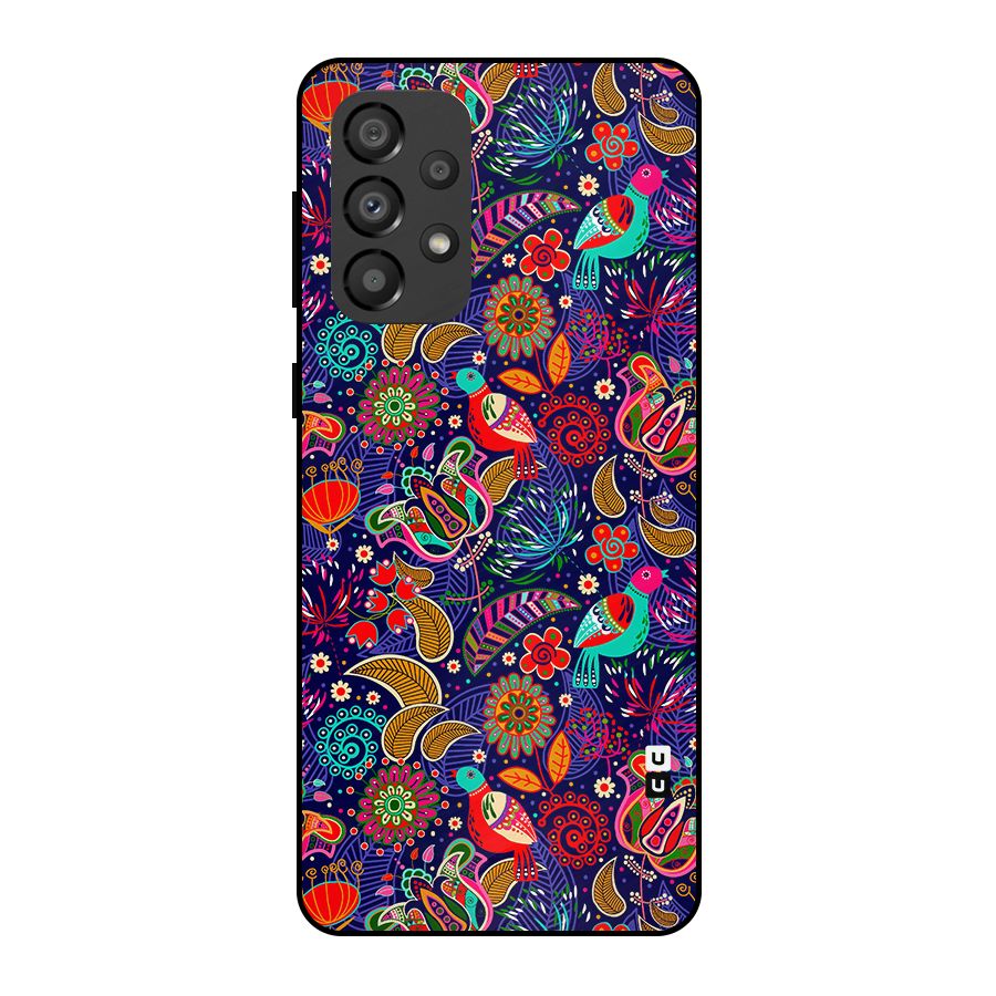 Floral Seamless Pattern Spring Flowers Metal Back Case for Galaxy A33 5G