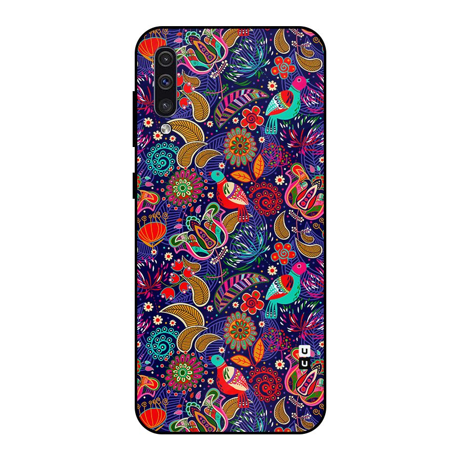 Floral Seamless Pattern Spring Flowers Metal Back Case for Galaxy A50