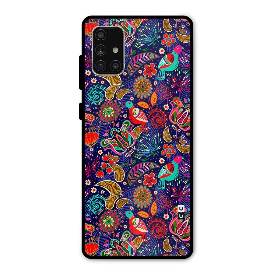 Floral Seamless Pattern Spring Flowers Metal Back Case for Galaxy A71