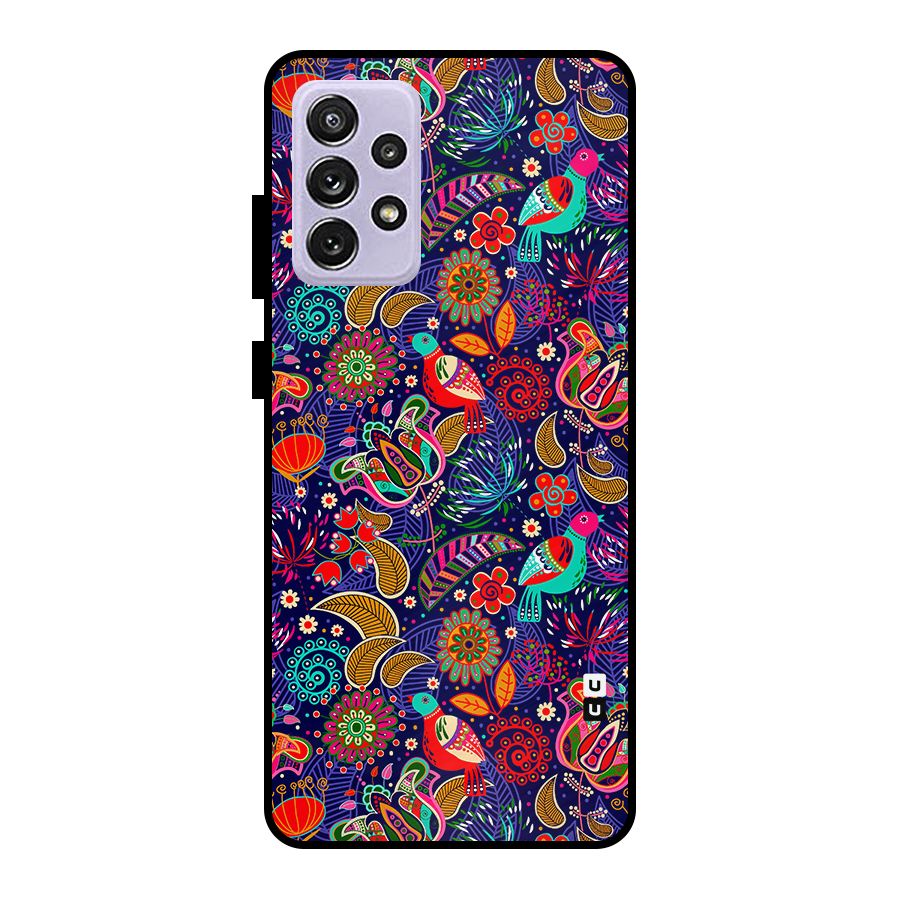 Floral Seamless Pattern Spring Flowers Metal Back Case for Galaxy A72