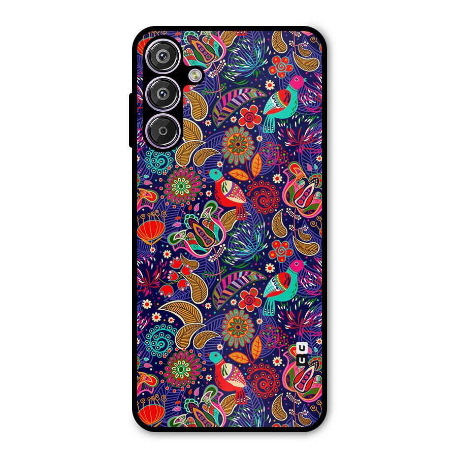 Floral Seamless Pattern Spring Flowers Metal Back Case for Galaxy F15