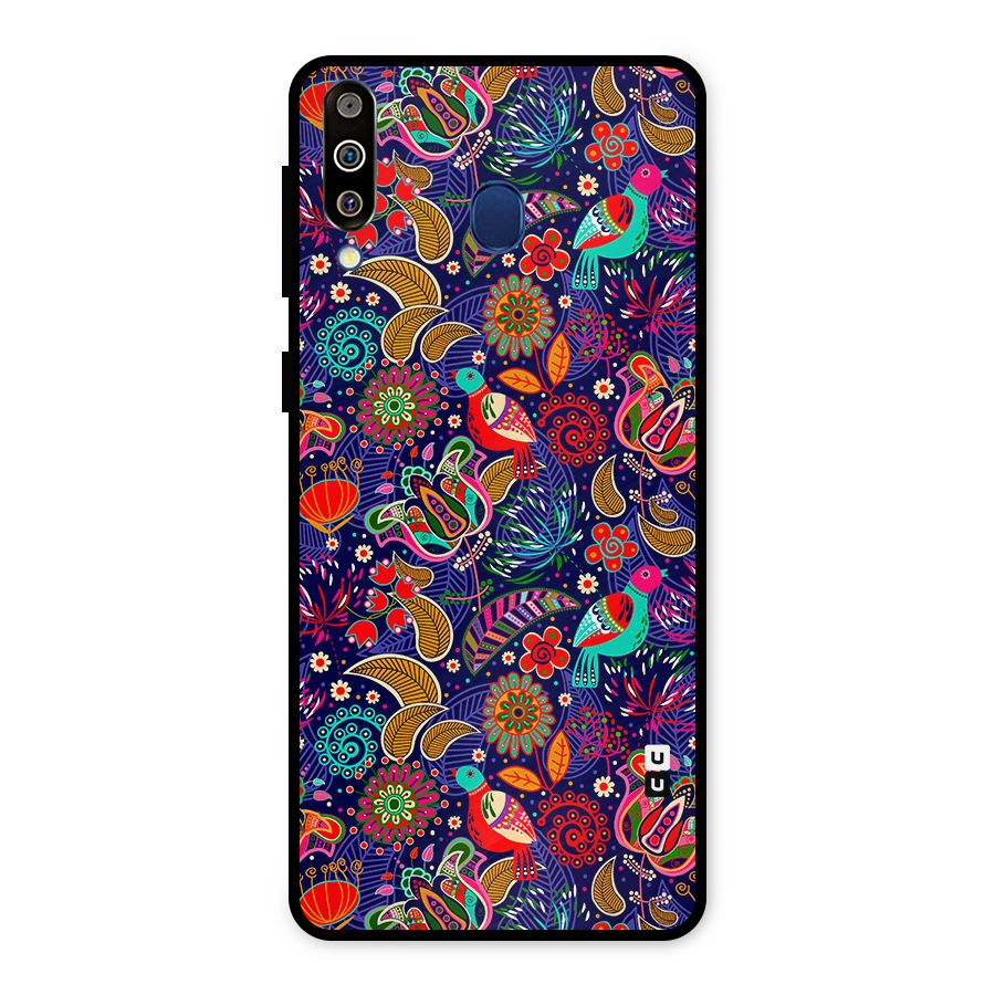 Floral Seamless Pattern Spring Flowers Metal Back Case for Galaxy M30