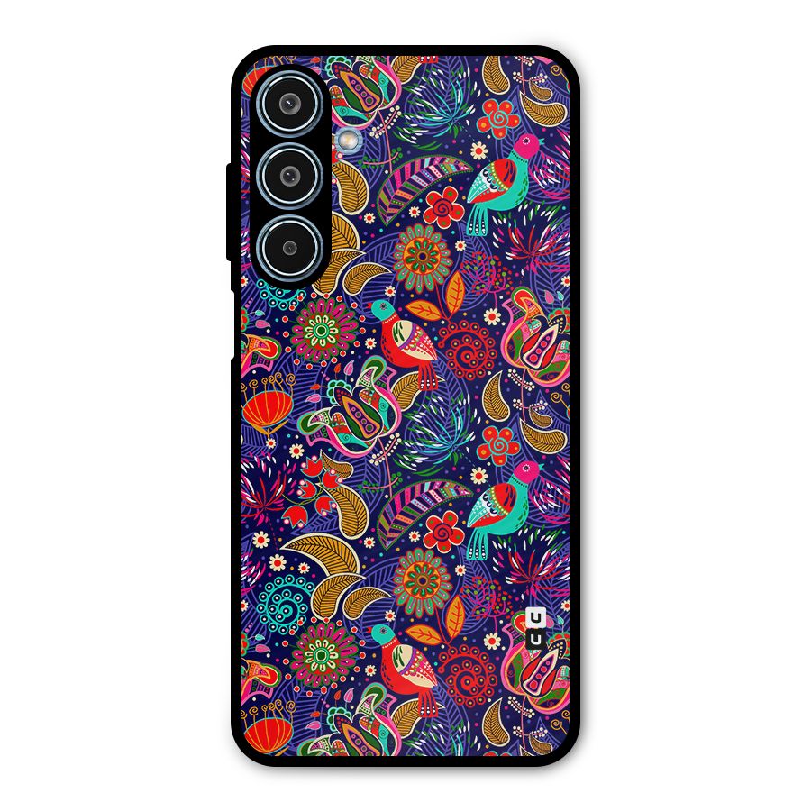Floral Seamless Pattern Spring Flowers Metal Back Case for Galaxy M35