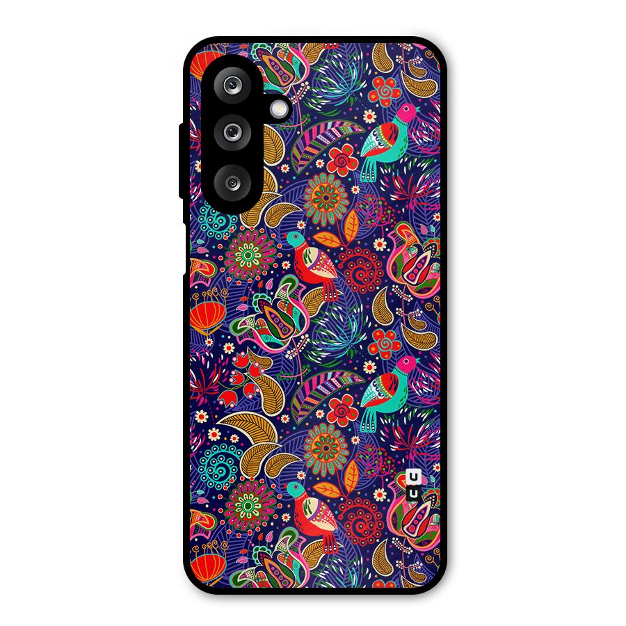 Floral Seamless Pattern Spring Flowers Metal Back Case for Galaxy M36