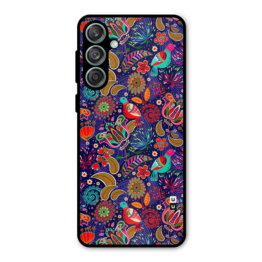 Floral Seamless Pattern Spring Flowers Metal Back Case for Galaxy M55 5G