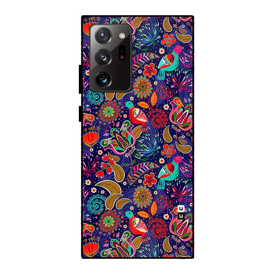 Floral Seamless Pattern Spring Flowers Metal Back Case for Galaxy Note 20 Ultra