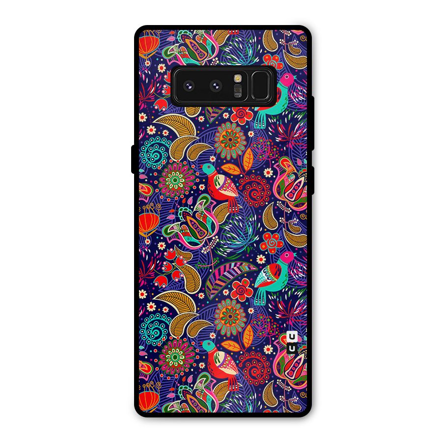 Floral Seamless Pattern Spring Flowers Metal Back Case for Galaxy Note 8