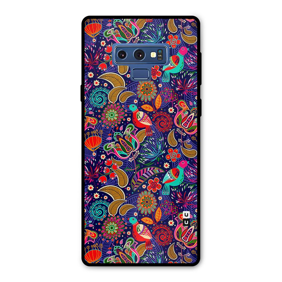 Floral Seamless Pattern Spring Flowers Metal Back Case for Galaxy Note 9