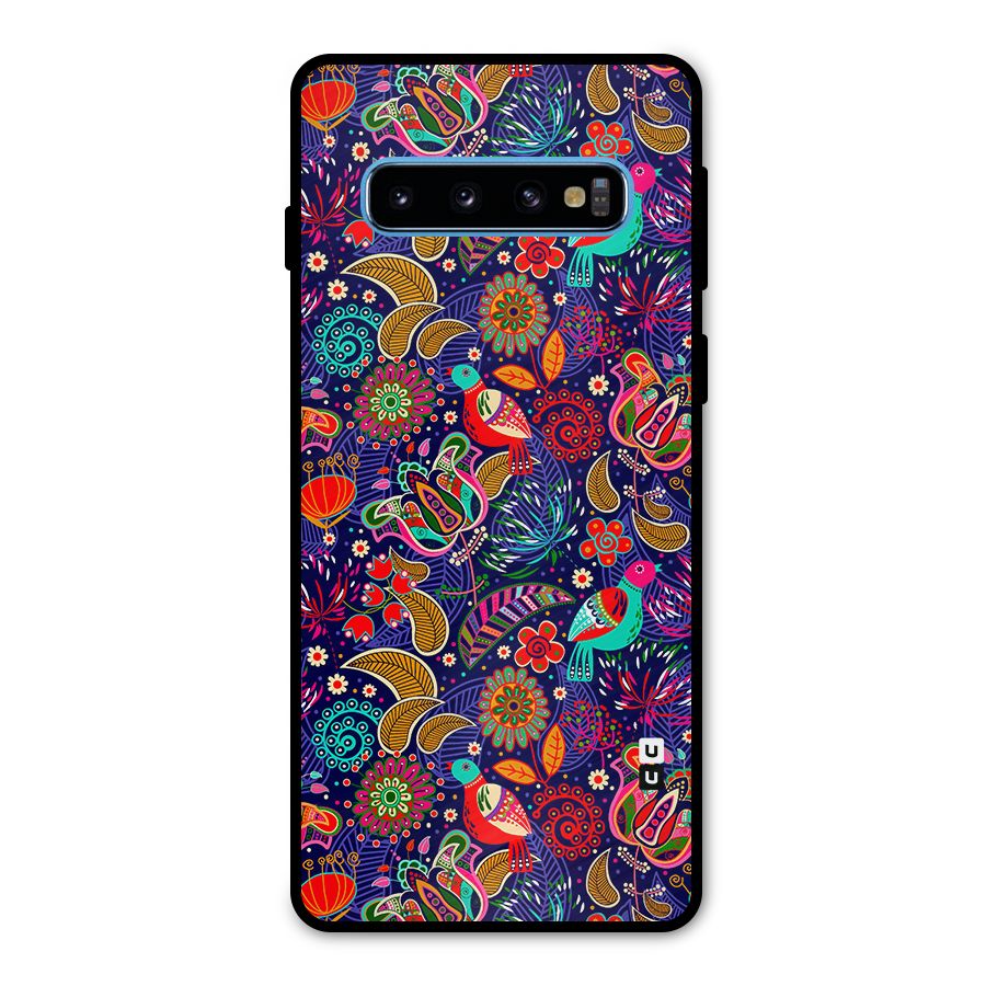 Floral Seamless Pattern Spring Flowers Metal Back Case for Galaxy S10