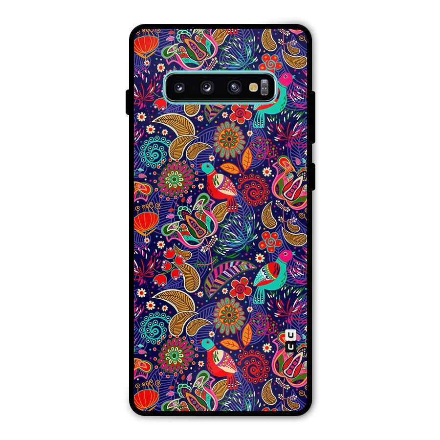 Floral Seamless Pattern Spring Flowers Metal Back Case for Galaxy S10 Plus