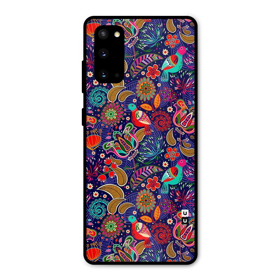 Floral Seamless Pattern Spring Flowers Metal Back Case for Galaxy S20
