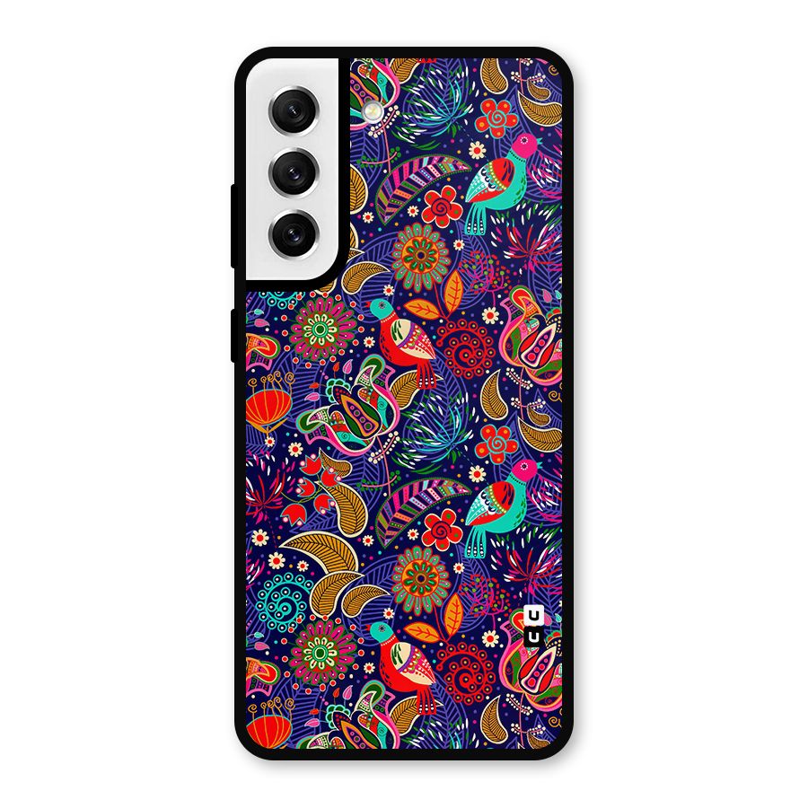 Floral Seamless Pattern Spring Flowers Metal Back Case for Galaxy S21 FE 5G