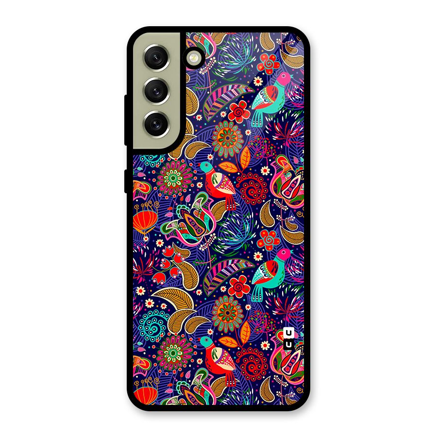 Floral Seamless Pattern Spring Flowers Metal Back Case for Galaxy S21 FE 5G (2023)