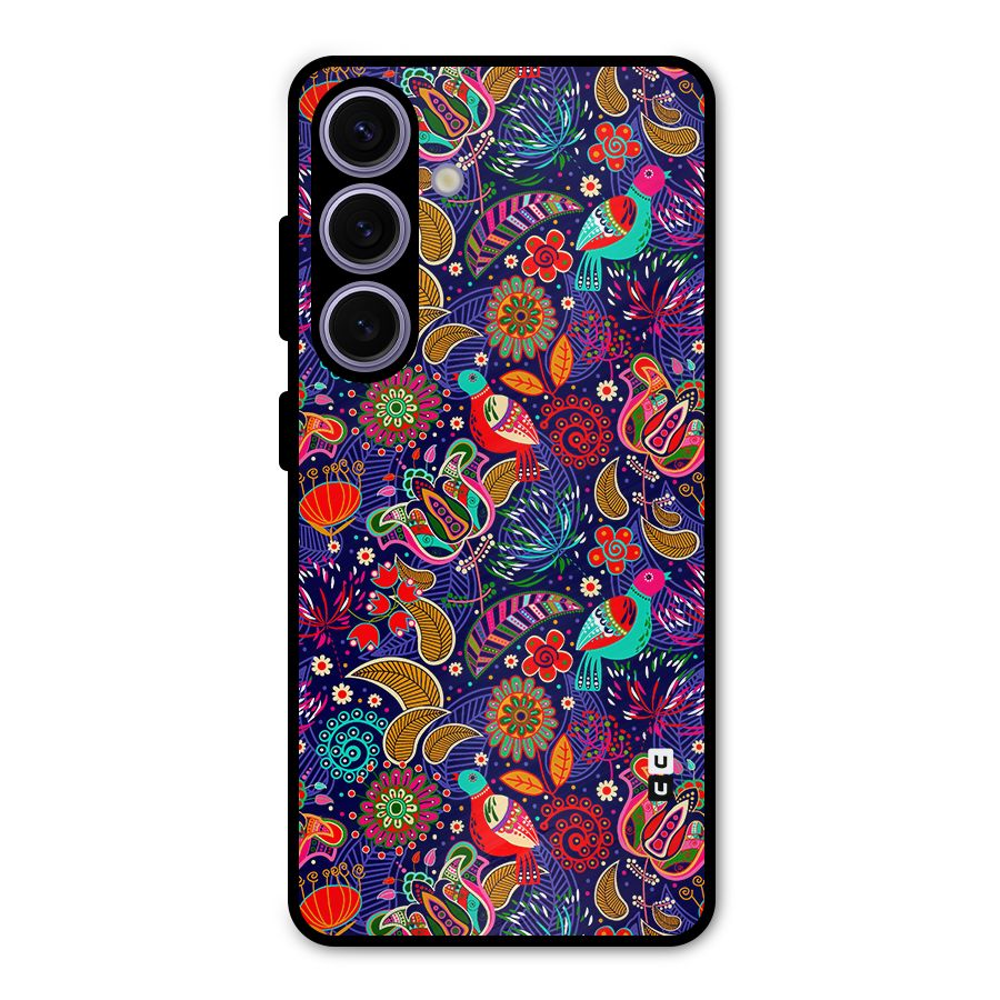 Floral Seamless Pattern Spring Flowers Metal Back Case for Galaxy S24
