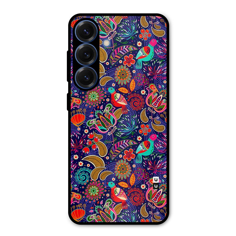 Floral Seamless Pattern Spring Flowers Metal Back Case for Galaxy S25