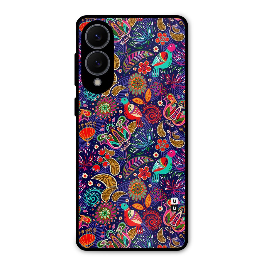 Floral Seamless Pattern Spring Flowers Metal Back Case for Galaxy S25 Edge