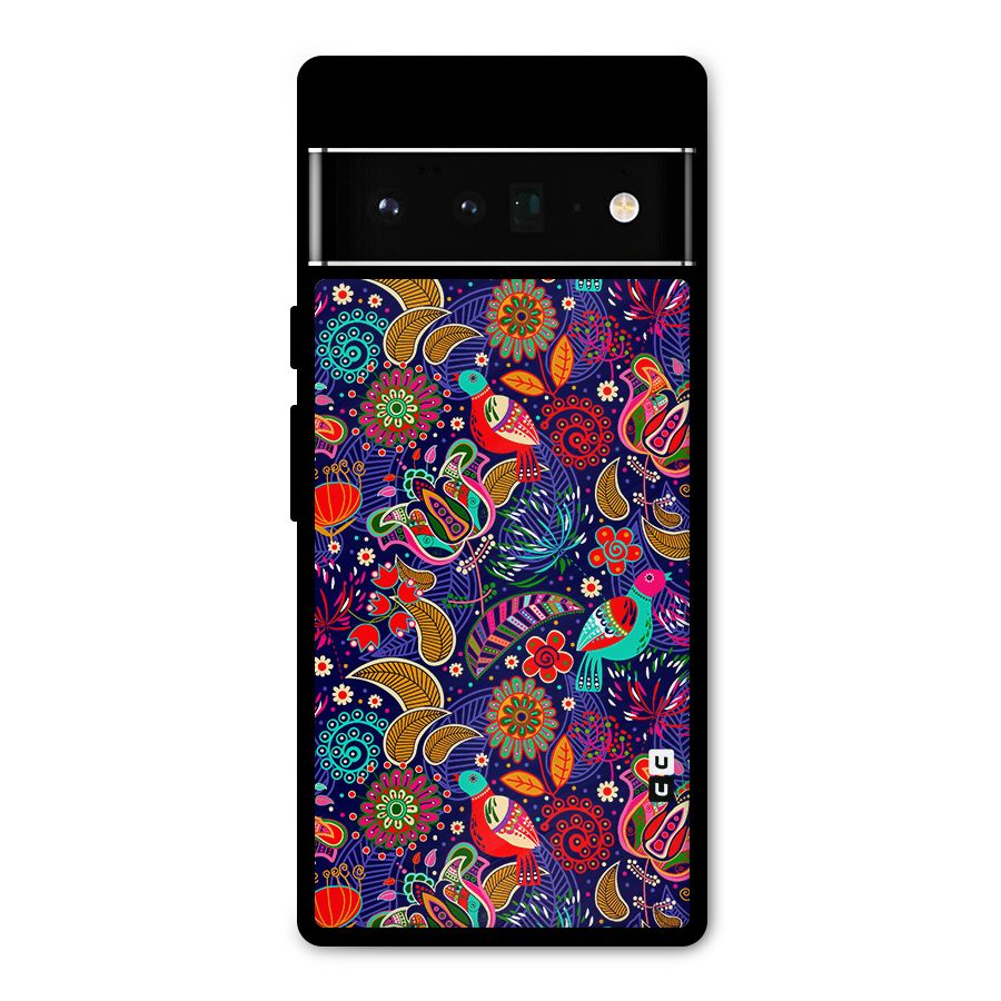 Floral Seamless Pattern Spring Flowers Metal Back Case for Google Pixel 6 Pro
