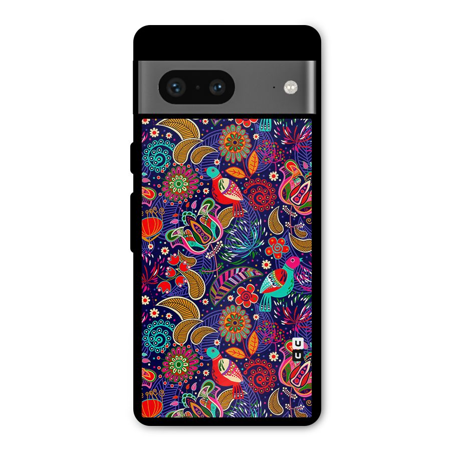 Floral Seamless Pattern Spring Flowers Metal Back Case for Google Pixel 7