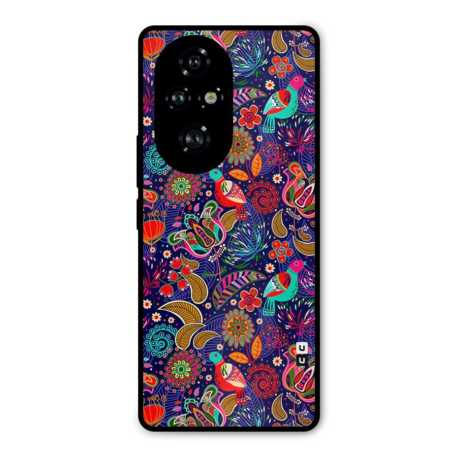 Floral Seamless Pattern Spring Flowers Metal Back Case for Honor 200 Pro