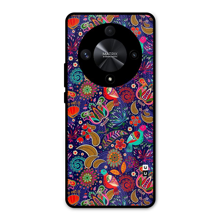 Floral Seamless Pattern Spring Flowers Metal Back Case for Honor X9b