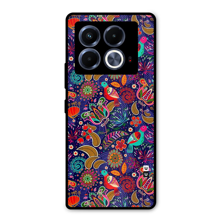 Floral Seamless Pattern Spring Flowers Metal Back Case for Infinix Note 40 5G