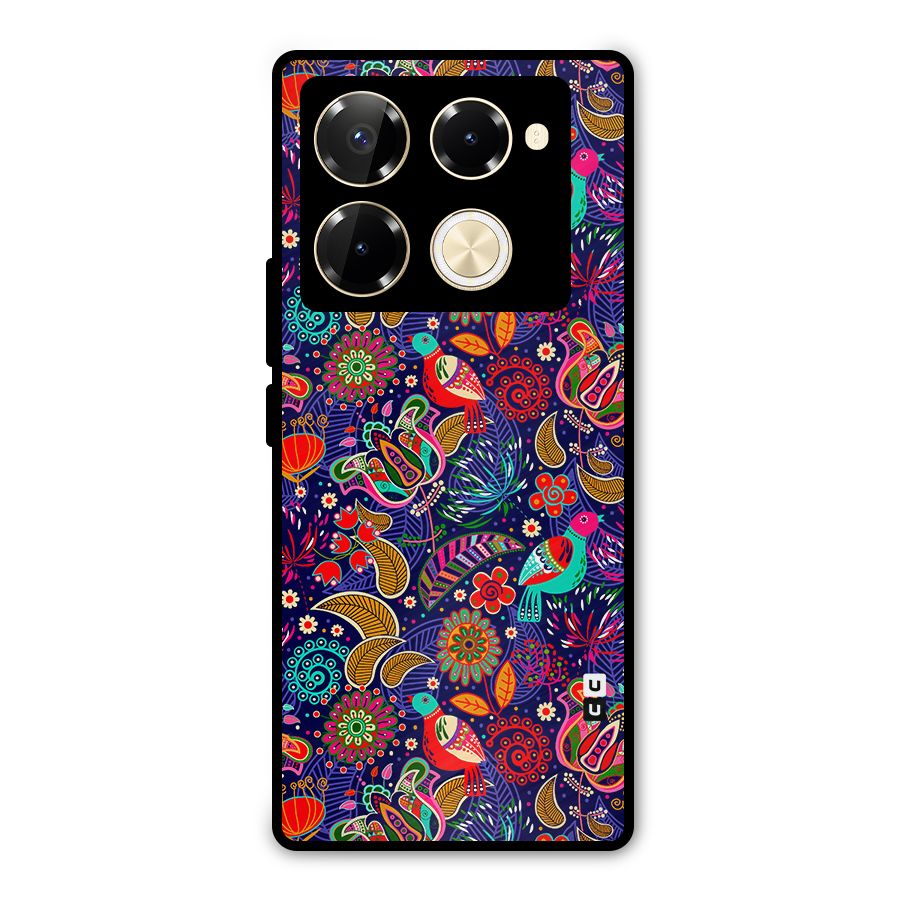 Floral Seamless Pattern Spring Flowers Metal Back Case for Infinix Note 40 Pro