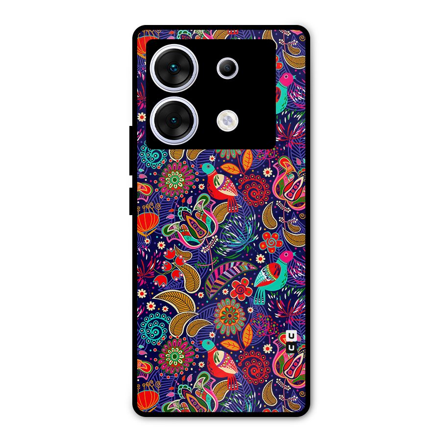Floral Seamless Pattern Spring Flowers Metal Back Case for Infinix Zero 30 5G