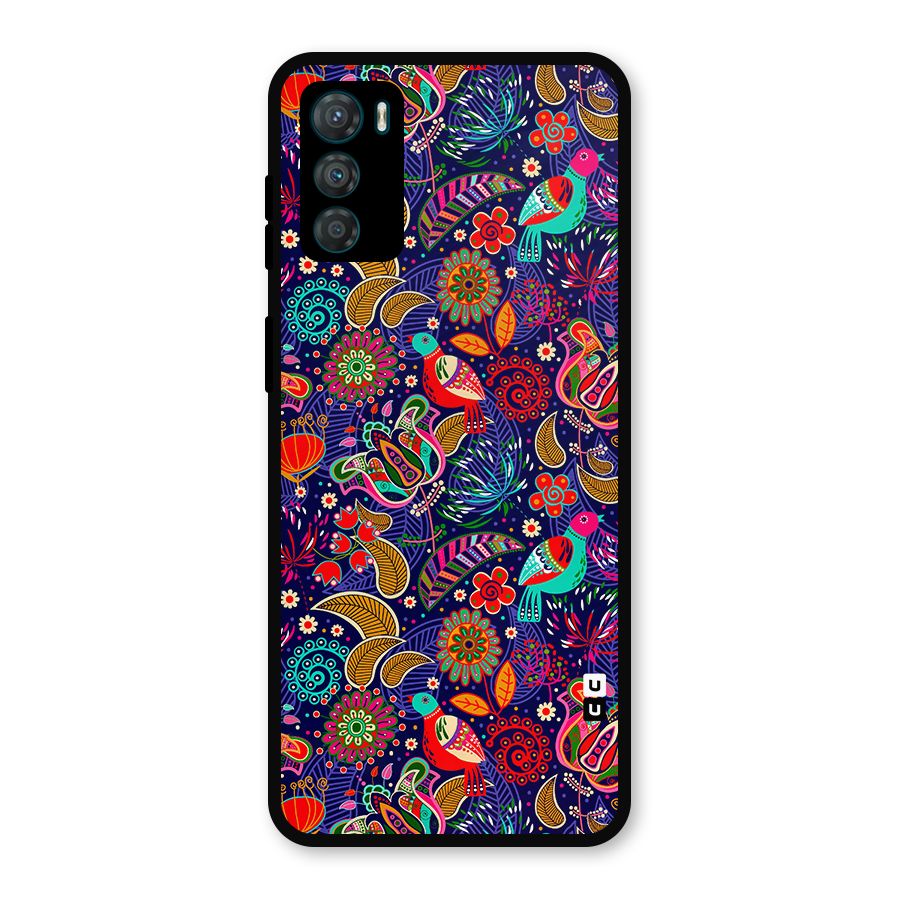 Floral Seamless Pattern Spring Flowers Metal Back Case for Moto G42