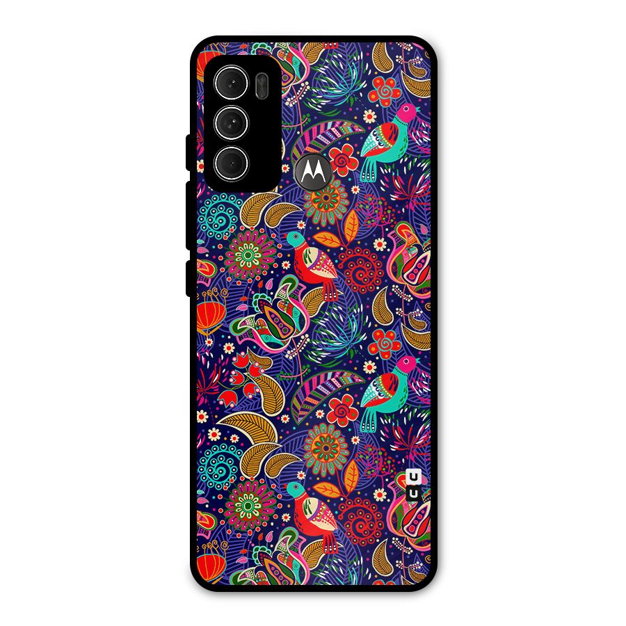 Floral Seamless Pattern Spring Flowers Metal Back Case for Moto G60