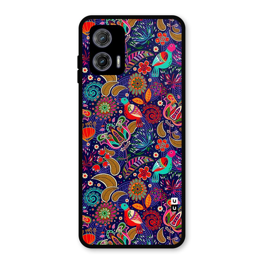 Floral Seamless Pattern Spring Flowers Metal Back Case for Moto G73