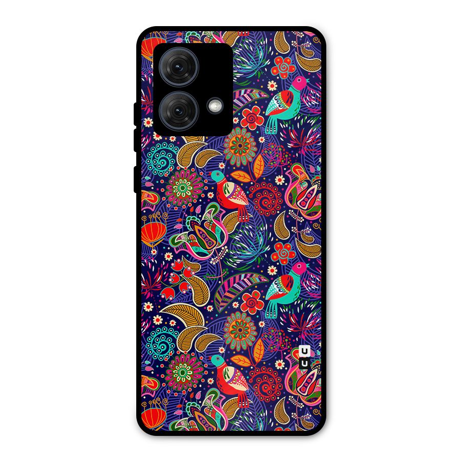 Floral Seamless Pattern Spring Flowers Metal Back Case for Moto G84