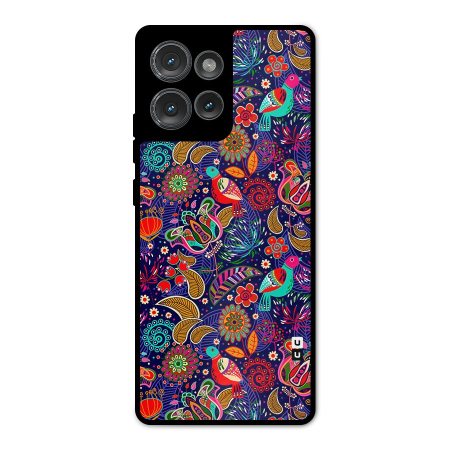 Floral Seamless Pattern Spring Flowers Metal Back Case for Motorola Edge 50