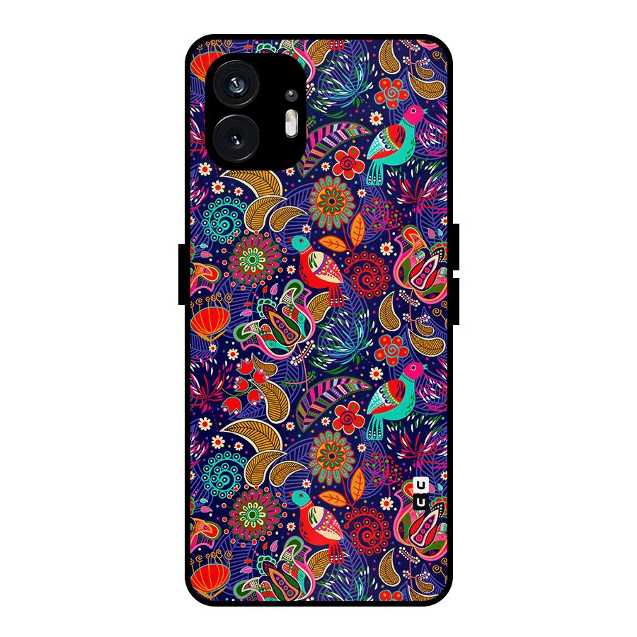Floral Seamless Pattern Spring Flowers Metal Back Case for Nothing Phone 2