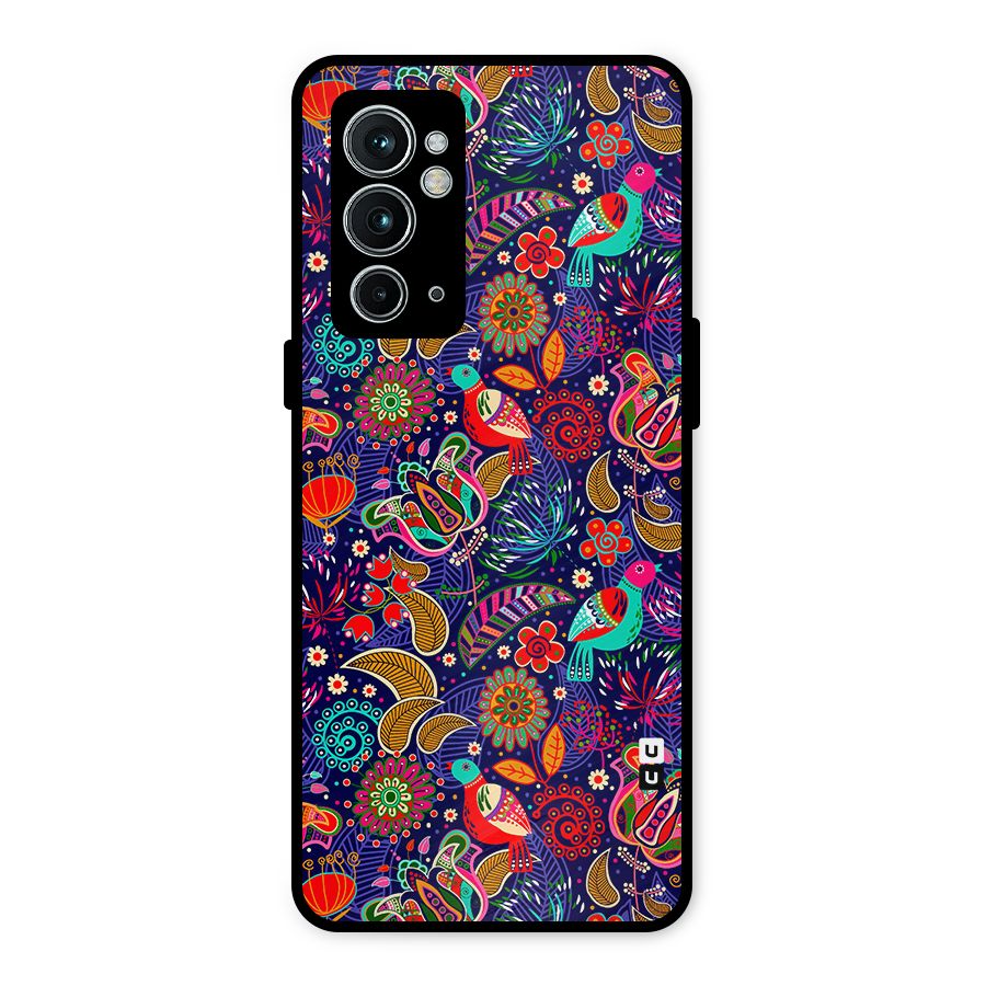 Floral Seamless Pattern Spring Flowers Metal Back Case for OnePlus 9RT 5G